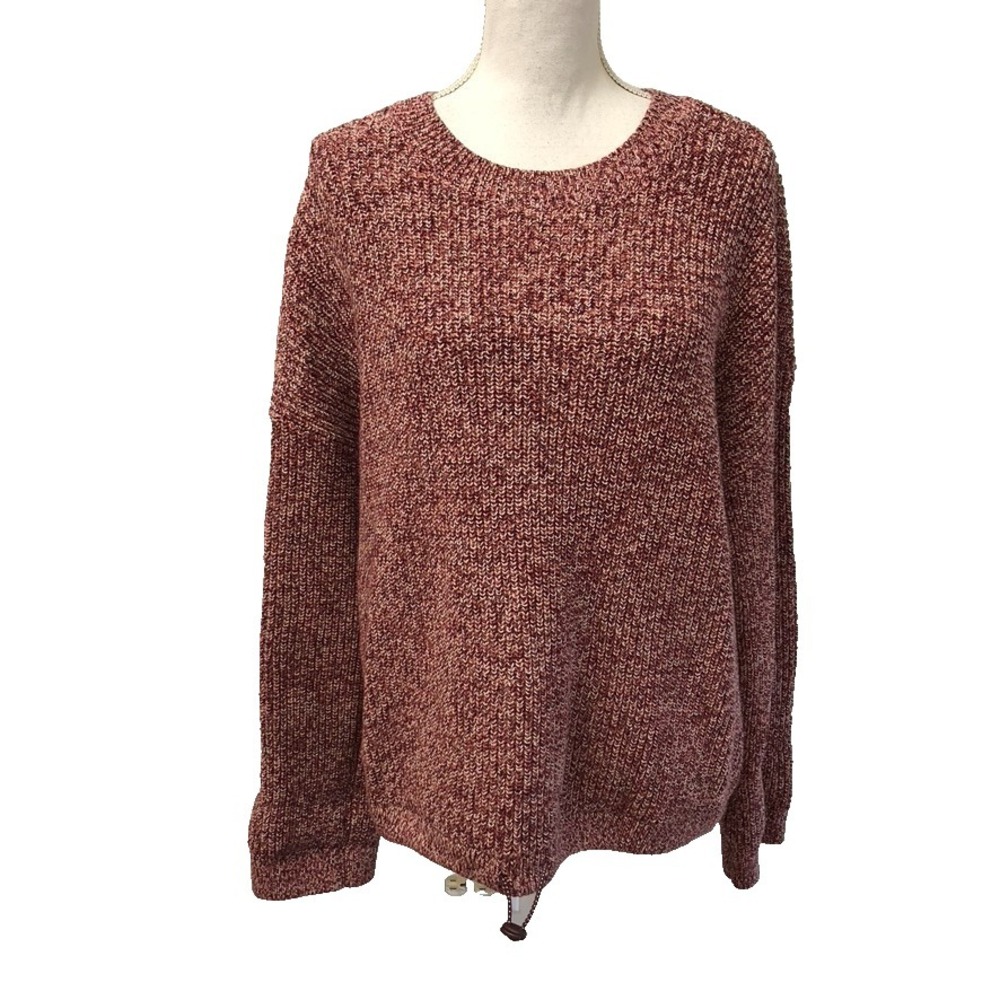Lou & Gray Sweater‎ Jumper Womens Large Pullover Drawstring Burgundy Comfort